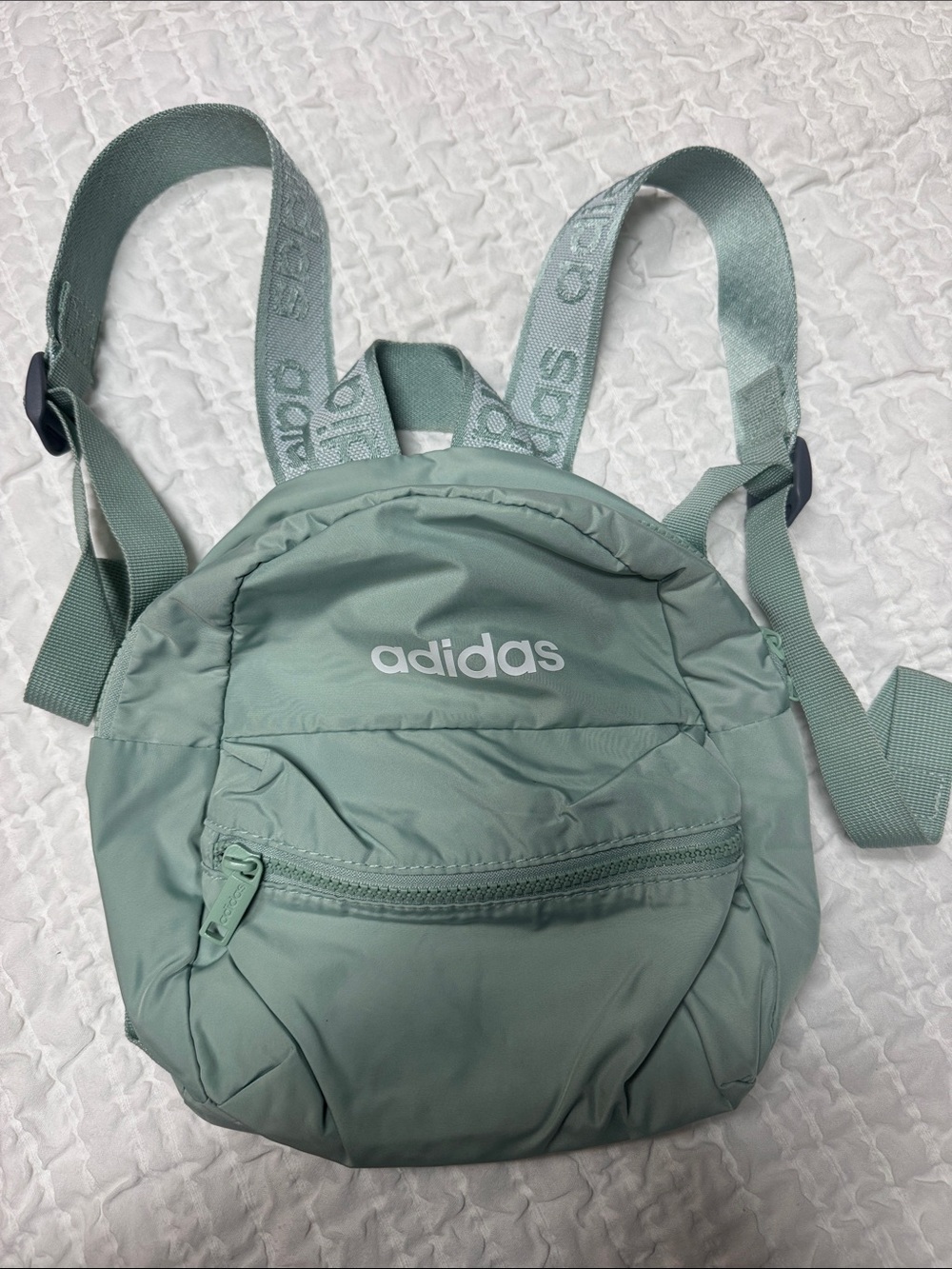 adidas Sage Green Mini Backpack with Logo Strap